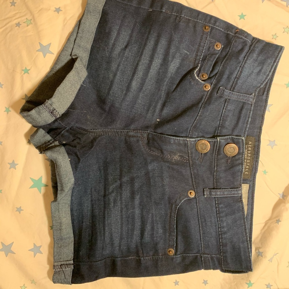 Aeropostale High rise dark jean shorts